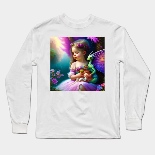 Dragon & Fairy (Friends) Long Sleeve T-Shirt by Morrigan Austin